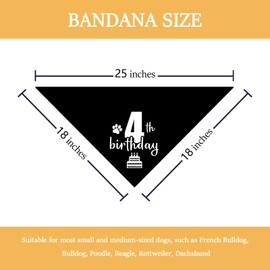 Dog Birthday Bandana Dog 4th Birthday Puppy 4th Birthday Bandana Dog 4th Birthday Boy Girl Dogs Birthday Photo Prop Pet Scarf Pet Accessories for Dog Lover