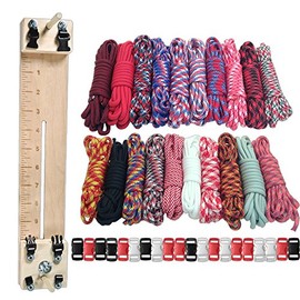 Paracord Planet 550 lb Type III Paracord Combo Crafting Kit with a 10” Pocket Pro Jig – Additional Monkey Fist Jig Option
