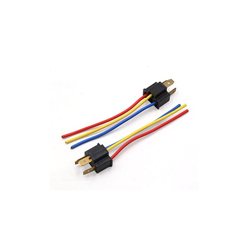 uxcell 4pcs H4 Headlight Bulb Socket Male Wire Harness Cable