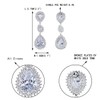 EVER FAITH Zircon December Birthstone Elegant Teardrop Pierced Earrings Clear