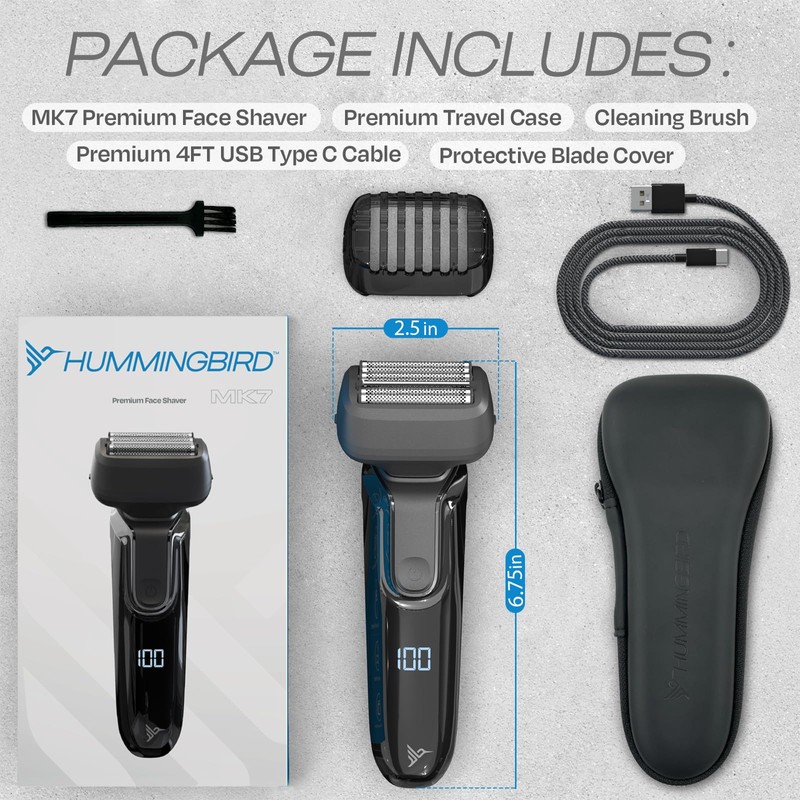 HUMMINGBIRD MK7 Premium Foil Face Shaver, Four Blade Foil Shaver