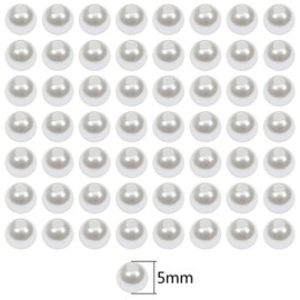 TOAOB 1000 Pieces 5 mm Plastic Beads Round Jewellery Beads White Artificial Pearls Plastic Craft Beads for Jewellery Making