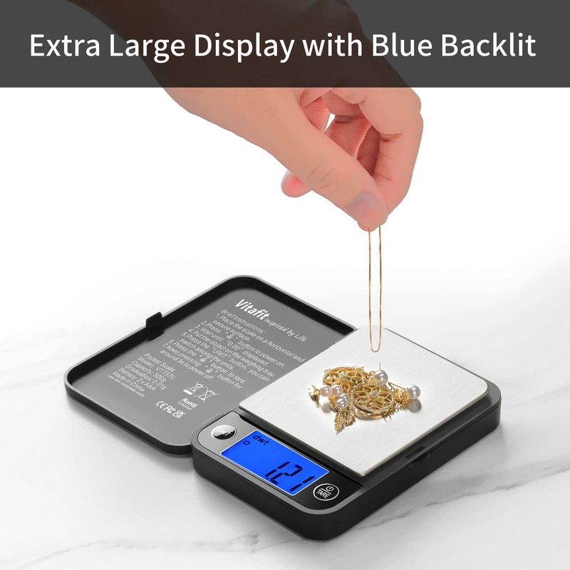 Vitafit 500g Digital Pocket Scale,High Accuracy Assured by Scale Professional