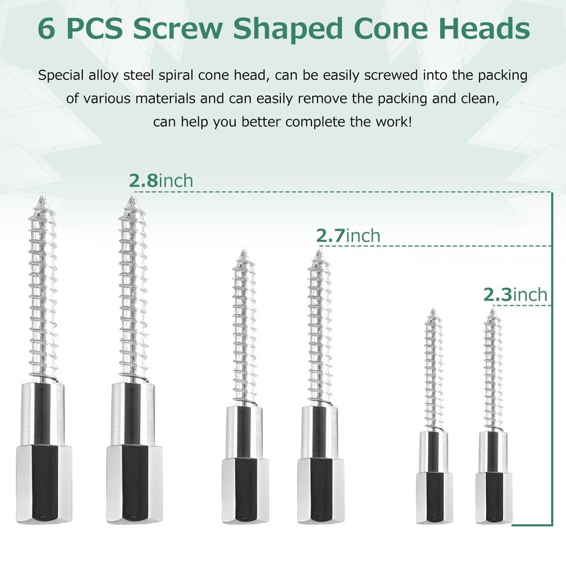 Alikali 23PCS Packing Extractor Set,Portable Steel Alloy Packing Puller Tool