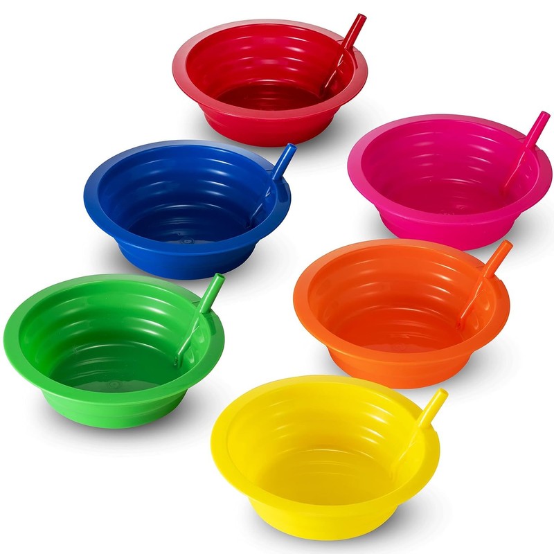 JoyServe Cereal Bowls with Straws for Kids (Set of 18-20-Ounce)