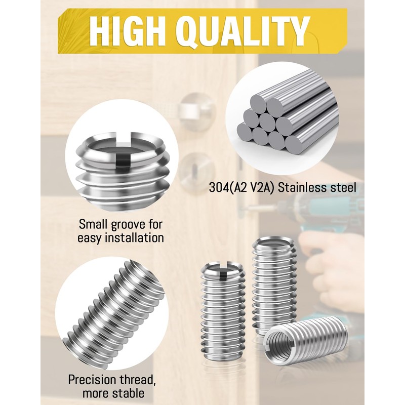 Caianwin M10 to M8 Thread Insert, Pack of 10, Quick