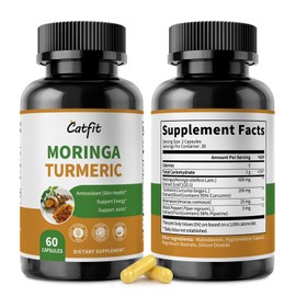 2 Pack Moringa Capsules 10-in-1 Superfood Supplement – Turmeric Curcumin, Bromelain & Black Pepper – Antioxidant, Energy & Skin Support – Vegan, Non-GMO