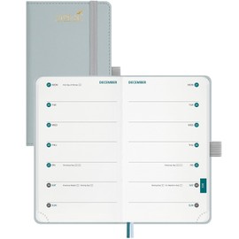 BEZEND Pocket Planner 2025-2026 Weekly with 2 Columns, 18-Month Academic Agenda (Jul 25-Dec 26), Life Work Appointment, Storage Pocket, Pen Holder, PU Leather Hardcover 3.5" x 6" - Dutch Blue