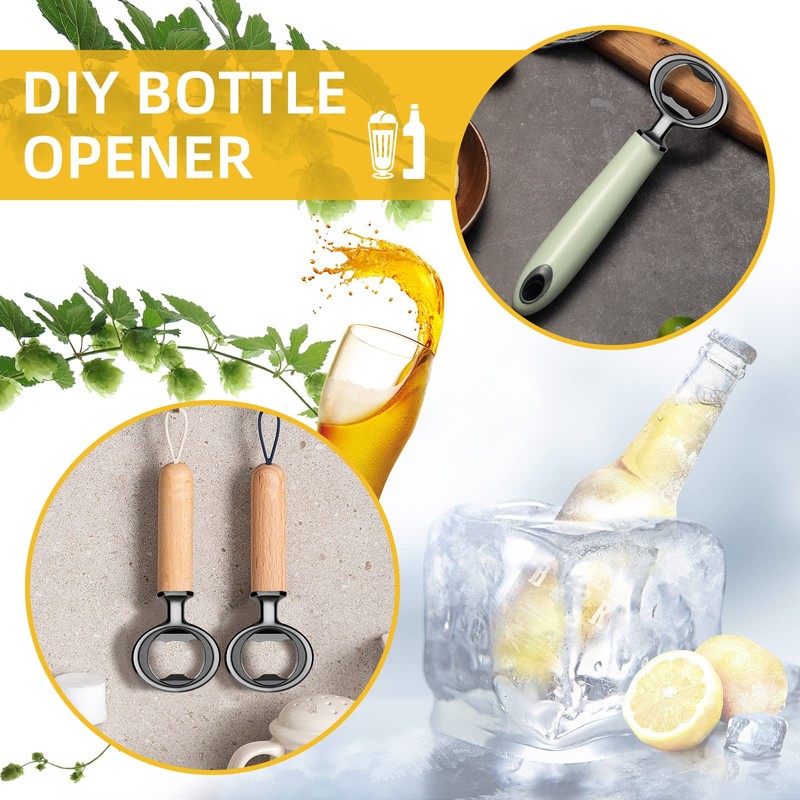 Ohiyoo Metal Bottle Opener Kits 8 Pack Blank Stainless Steel