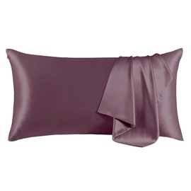 THXSILK Set of 2 100% Mulberry Silk Pillowcase for Hair and Skin, Grade 6A+ Mulberry Silk Pillow Cases Ultra-Soft, Hypoallergenic Pillow Case Cover with Zipper (California King 20"x40", Purple)