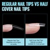 TOMICCA Short Coffin Nail Tips, Acrylic Half Cover Nail Tips