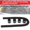 48" Flexible Radiator Hose Stainless Steel Universal Water Hoses Adapter