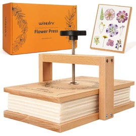 wisedry Flower Press Kit, Easy One-Step Pressing, Even Pressure, 6 Layers, 10 x 6 inch Flower Press Kit for Kids and Adults, Great Gifts for Anyone Who Loves Flowers and Crafts, Gift Box & User Guide