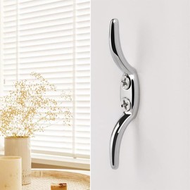 XUTONG 6 PCS Blinds Cord Cleats Transparent Stainless Blinds Rope Winders, Curtain Safety Rope Clamp with Screws, Suitable for Small Office/Home Office Shutter and Flag Pole, Boat, Awning, etc