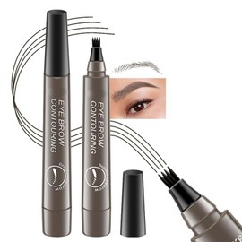 MKUCCD Magic Eyebrow Pencil, Upgraded 3D Waterproof Microblading Eyebrow Pencil Contouring Pen, 4 Tipped Precise Brow Pen, Natural Fine Stroke Microblading Eyebrow Pencil