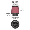 K&N Filtro de Aire Universal Cónico Lavable RU-5147, 12.7 cm