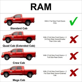 Side Window Front Seat Reflective Sunshade Custom Fit for 2009 2010 2011 2012 2013 2014 2015 2016 2017 2018 Dodge RAM 1500 (NOT for RAM 2500/3500), 2dr Regular Cab, Standard Cab Pickup (2PCS)