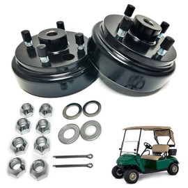 Golf Cart Brake Drum Assembly Kit for E-Z-G-O TXT 1982-up Electric and 1982-1993 2-Cycle Gas Style, Rear Brake Hub with 24 Splines Replaces 19186G1P - 2 Pack