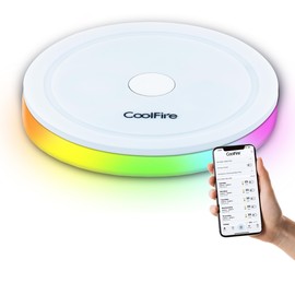 CoolFire - Botella de agua inteligente alternativa: posavasos con recordatorio de hidratación con alertas de voz, brillo LED, funciona con cualquier taza o botella, reloj despertador altavoz