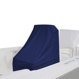 Seapisode 600D Fade and Tear Resistant Boat Center Console Cover,Heavy-Duty Waterproof and UV Protection Trailerable Boat Console Cover with Windproof Strap, Navy (Large Size up to 40"L X 46"W X 45"H)