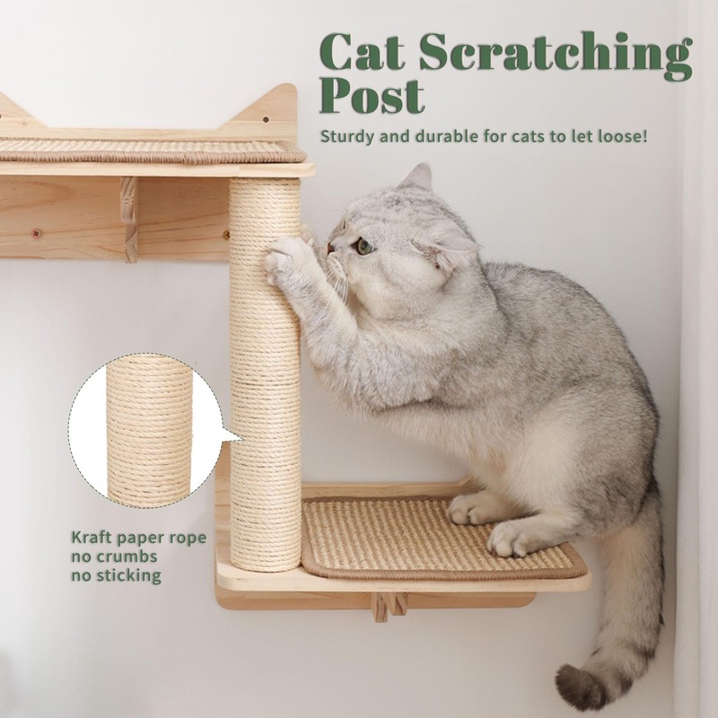 MIUZMORE Cat Wall Shelves Set - Wall Mounted Cat Furniture