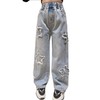 YaYabroe Girls Baggy Jeans Casual Wide Leg Denim Pants Jeans