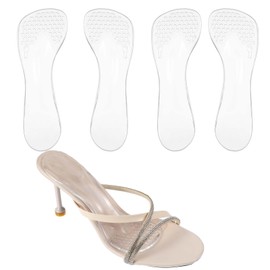 YUXIANLB 2 Pairs High Heel Cushion Insoles, Self Adhesive Gel Arch Support Inserts for Flat Feet and High Heels, 3/4 Sole Inserts Prevent Slipping (Transparent, Women's 5-9)