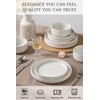 FOBENTA 24 Piece White Ceramic Dinnerware Set,Elegant Dish Set for