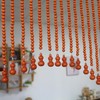 Wood Beaded Door Curtain Self-Adhesive, Door String Beads Curtains for