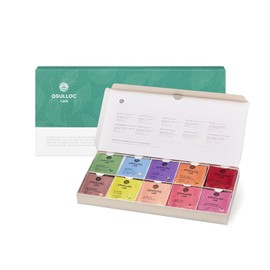 OSULLOC Premium Tea Collection Gift Set – 40 Tea Bags (10 Flavors x 4) Organic Jeju Island Green Tea Sampler Variety Pack