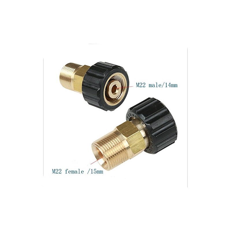 NUZAMAS High Pressure Washer Connector M22 to M15 Thread Brass