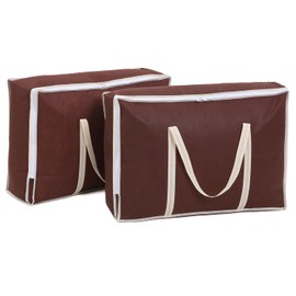Astro 180-15 Duvet Storage Bags, Brown, Set of 2, Single Size, Breathable Non-Woven Fabric, Storage Bag, Vertical Type, Storage Case, Storage Bag with Handle, Coin Laundry, Moving, Carrying