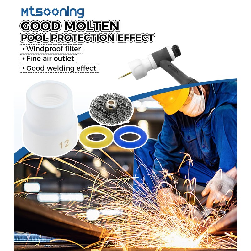 Mtsooning 5 Pack #12 White Ceramic TIG Welding Cups with