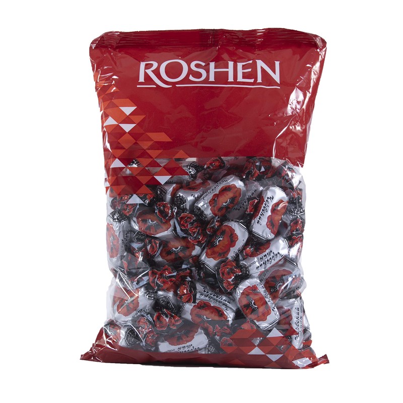 Roshen Krasniy Mak with Caramel Crumbs & Praline Filling, Kosher,
