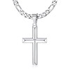 MILACOLATO 925 Sterling Silver Cross Necklace Beveled Edge for Men