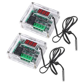 ACEIRMC XH-W1209 Thermostat Temperature Sensor Switch -50~110℃ Digital LED DC 12V Temperature Control Temperature Controller Board with Waterproof Sensor Probe with Case 2 Sets