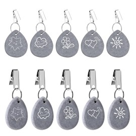 Nuangoo Pack of 10 Tablecloth Weights Natural Stone Tablecloth Weights for Outdoor Table Cloth Clips Made of Natural Marble for Outdoor Picnics, Birthday Parties, Wedding Parties