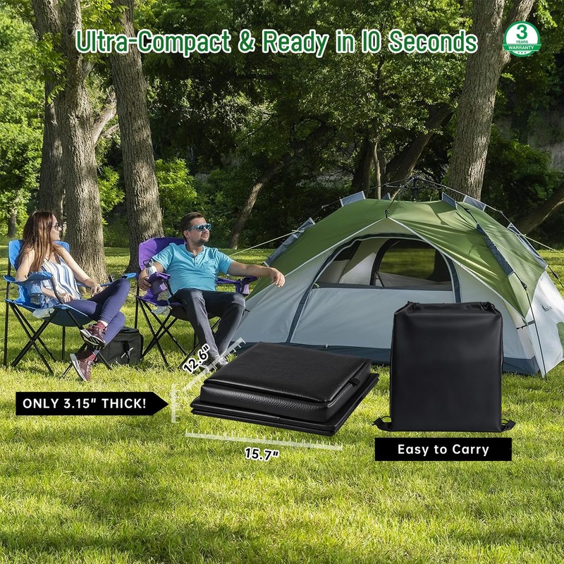 Panmout 16.5" XL Portable Toilet for Camping, Foldable Travel Toilet