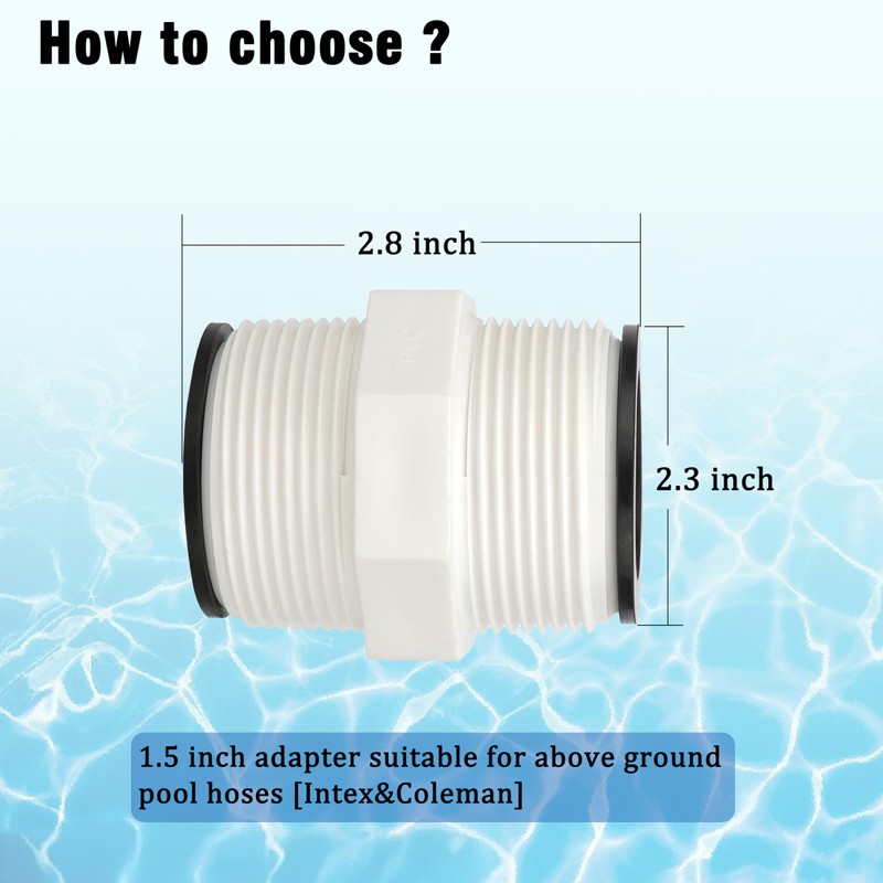 Fits Intex & Coleman Pool Split Hose Fitting Connector, 1.5