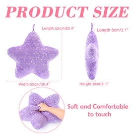 Gloveleya Star-Shaped Plush Pillow, 15in Cute Decorative Cushion with Golden Stars, Cozy Accent Pillow for Bedroom, Sofa, or Chair, Perfect for Kids' Room or Home Decor.