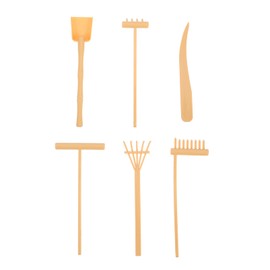 Toyvian Zen Sand Rake Adornments Set of 6 Mini Zen Sand Rakes Bamboo Rock Garden Sand Tray Rake Tools for Home Office Table Mini Rakes Push Tools