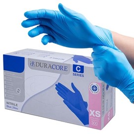 Disposable Nitrile Gloves, Extra Small, Work Gloves, Cleaning, Kitchen, Industrial, Blue, XS Duracore C2801 (1)