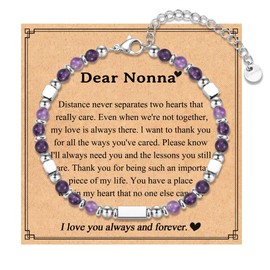 IKIATY Nonna Gifts, Mothers Day Gifts Birthday Christmas Gifts for Grandmother from Grandkids, Nonna Bracelet Jewelry Gifts for Elder Women, Amethyst