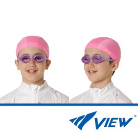 View V422J LV Swimming Goggles, Made in Japan, For Kids, 3 - 5 Years Old, Anti-Fog, UV Protection, Name Column Included, Black