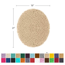 LuxUrux Toilet Lid Cover, Extra-Soft Plush Seat Cloud Washable Shaggy Microfiber Standard Toilet Lid Covers for Bathroom Machine Wash & Dry. (18 x 18'', Birch)