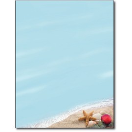 Beach Holiday Christmas Letterhead Paper - 80 Sheets