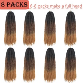 Vustbeauty Marley Twist Braiding Hair 24 Inch Marley Twist Hair Long Cuban Twist Hair 8 Packs Afro Kinky Curly Twist Crochet Hair Synthetic Marley Hair Extensions (24 Inch 8packs,1b/30/27)