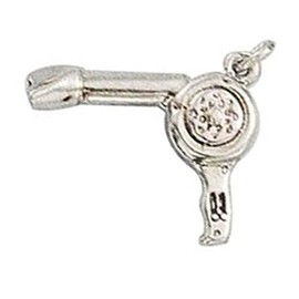 Sterling Silver Hair Blow Dryer Hairdryer Dangle Charm Bead For Bead Charm Bracelet