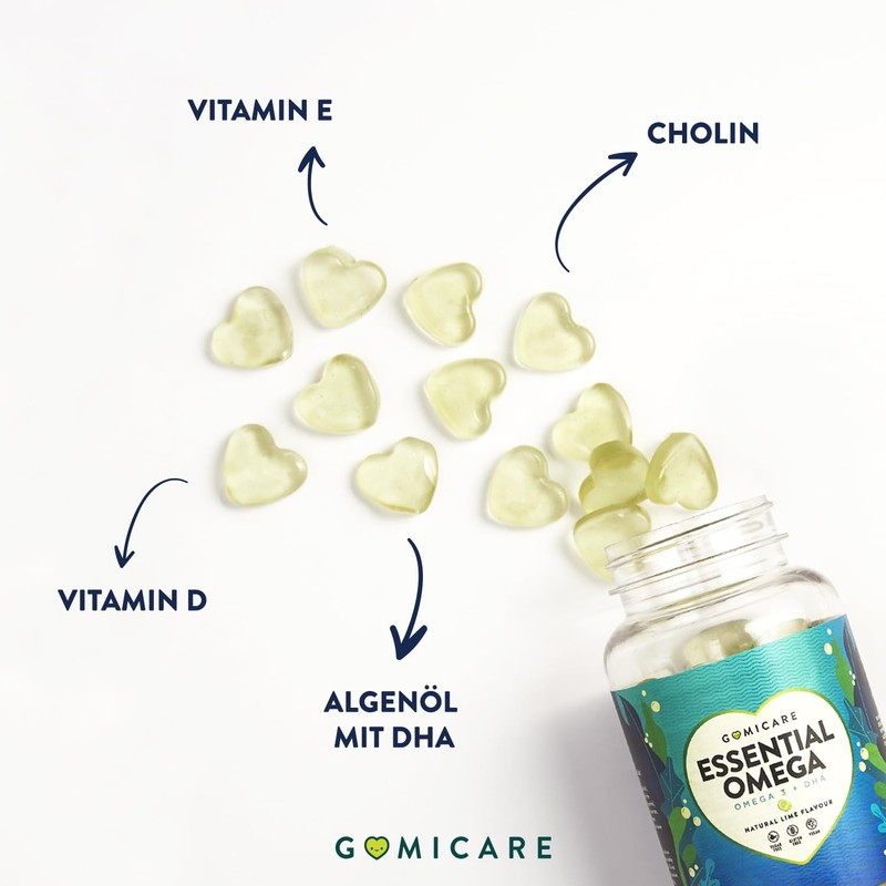 GOMICARE® Sugar-Free Vegan Omega-3 Gummies: 60 Gummies | With 129mg
