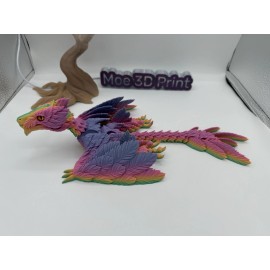 Dinosaurs 3D Printed 1 Pack Microraptor Dinosaur 14.5” Articulated Toy Gift Rainbow 4